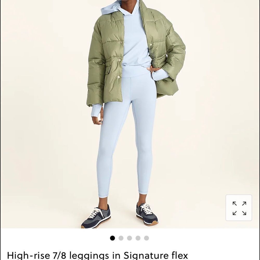 Nwt J Crew High-Rise 7/8 Leggings In Signature Flex Light Blue Size Medium